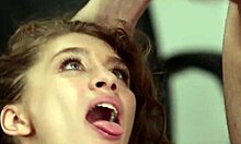 hot teen in uniform gets a facial after masturbating