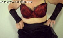 Scarlet Rips Clothes Off in Horny Striptease, Revealing Shaved Pussy