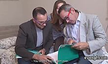 Bankrupt Guy Watches Flirty Mate Pound Ex-Girlfriend Hard for Cash in Wild 3some