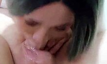 gorgeous asian fem sucking big dick