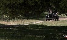 This wild outdoor orgy features hot girls indulging in big group fucks