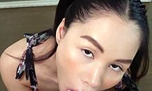 perfect wet slobbery blowjob pov by big tits asian girlfriend