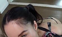 perfect wet slobbery blowjob pov by big tits asian girlfriend