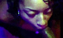 Black guy cums in mouth after fucking in party bathroom