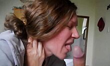 Hd american teen gags on deepthroat cock sucking and swallows cum