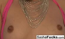 Hot brunette sasha takes cock in every hole