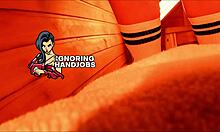 Handjob Close-Ups Of Shaved Pussy On Petite Blonde Babe