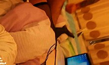 funny pov scene with amateurs on webcam