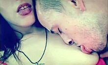 outdoor titty licking adventure with a sexy couple in a garage setting