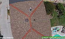 watch these lesbians getting filmed by a drone at the pool