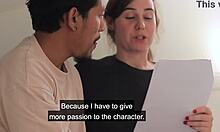 sexy roommates fool around on the bed after rehearsing a dirty script