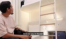 sexy roommates fool around on the bed after rehearsing a dirty script