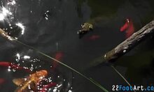 Have you seen this teenager giving a footjob outdoors?