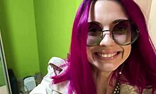 Fit Student Teasing Her Wet Shaved Pussy on Table