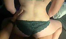 Pretty pale tattooed babysitter gets her pussy fucked by big cock in reverse cowgirl!