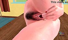 Cute Teen Girl Poses Seductively While Fingering Pussy in 3D Animation