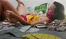 blonde milf in satin gets deepthroat and ass to mouth action