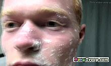 Muscled Soldiers Touch In Showers