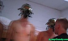 newbie soldier humiliated in the barracks with wild masturbation 😈