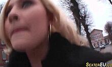 Busty German masturbates with toys