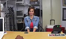 Young tattooed babe gets her mouth banged on desk