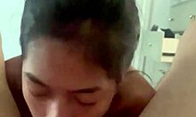 Meredi deepthroats her friend's big cock like a pro