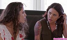 Sexy Latina Rims Stepmom's Sweet Ass in Wild Oral Session