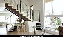 I'm Angel Ryder pumping my stepsister's pussy with an iron