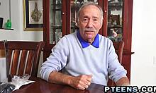 teen 18+ popping pills and deepthroating old cock