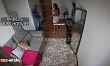 Krisshotwife seduces water delivery guy in towel