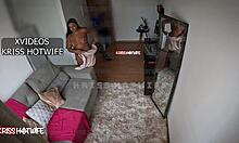 Krisshotwife seduces water delivery guy in towel