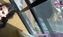 Skinny milf policewoman gets anal fucked at the window