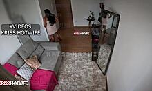 Krisshotwife seduces water delivery guy in towel