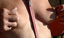 K's Natural Tits Exposed In Calm Morning Nature