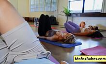 blonde lindsey lakes gets wild with huge dick during yoga session