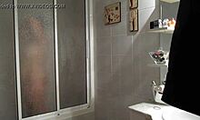 Watch my BBW wife bathing in the shower?