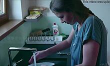 Metart Presents Busty Russian Babe Ethelle Undressing to Reveal Shaved Natural Big Tits in Softcore