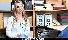 Young blonde shoplifter fucks burglar nude