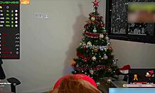 Camgirl Christmas with big toys of Santa Claus in tight pussy