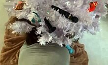 Stuck under Xmas tree getting stuffed with multiple cumshots