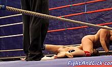 Tattooed fake tit European babes wrestling hard in amateur lesbian catfight