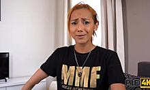 I'm a redhead latina teen 18+ with piercings, and my colombian friend is lickin my shaved pussy bareback in this pov lesbian scene.