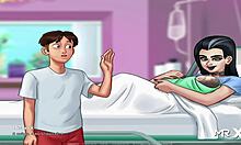 Babe with big tits sucked off in Summertime Saga game