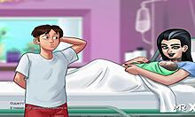 Babe with big tits sucked off in Summertime Saga game