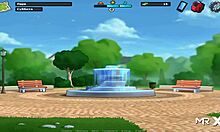 Babe with big tits sucked off in Summertime Saga game