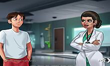 Babe with big tits sucked off in Summertime Saga game