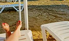 Did stepmother touch her cunt on the beach?