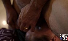 French amateur slut in purple satin panties