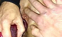 velvet rain 23 pleasures herself with huge toys, squirting hard