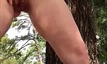 Look at this naughty slut outside in her cute panty, showing off her fat ass and squirting.